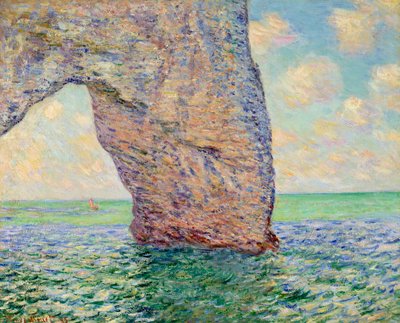 La Manneporte en Etretat Pintura de Claude Monet (1840-1926) 1885 Dim. 0,65x0,81 m Colección privada - El acantilado en Etretat (La Manneporte) - Pintura de Claude Monet (1840-1926), óleo sobre lienzo (65 x 81 cm) de Claude Monet