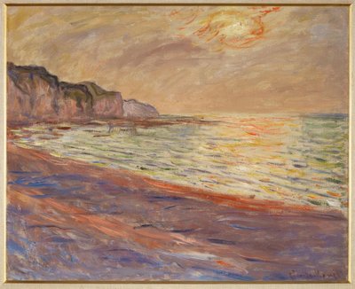 La playa de Pourville, puesta de sol de Claude Monet