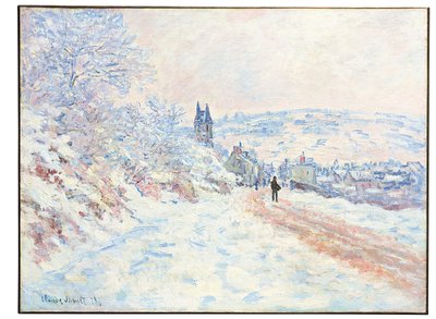 La ruta de Vétheuil, efecto de nieve, 1879 de Claude Monet