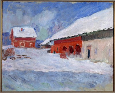 Paisaje de Noruega, Casas bajo la nieve de Claude Monet