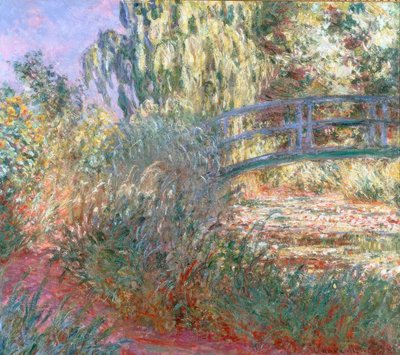 El estanque de los nenúfares y el sendero al borde del agua de Claude Monet