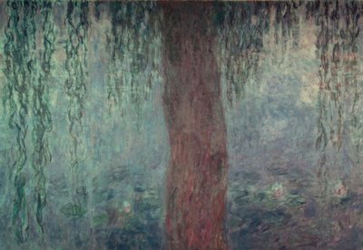 El estanque de nenúfares con sauces, La mañana con sauces de Claude Monet