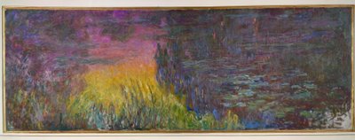El estanque de nenúfares sin sauces, Puesta de sol de Claude Monet