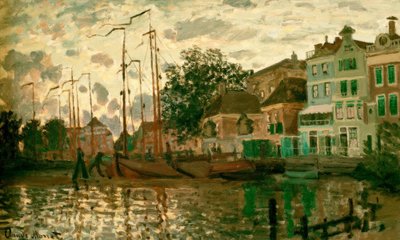 El Dam en Zaandam, por la tarde de Claude Monet
