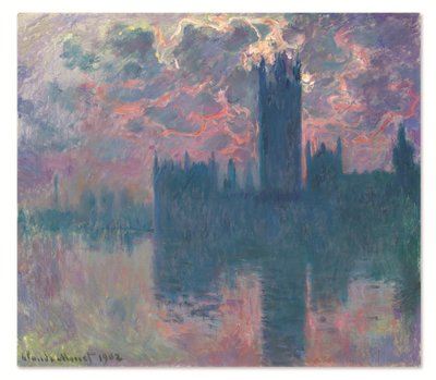 Le Parlement, soleil couchant (El Parlamento, al atardecer) de Claude Monet