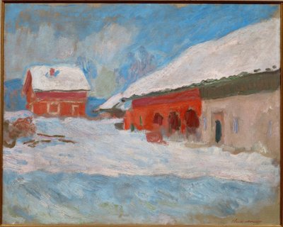 Las casas rojas en Björnegaard (Noruega) de Claude Monet