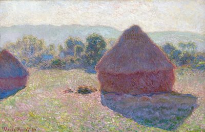 Les meules a midi (Pajares, mediodía) - Pintura de Claude Monet (1840-1926), óleo sobre lienzo, 65,6 x 100,6 cm de Claude Monet
