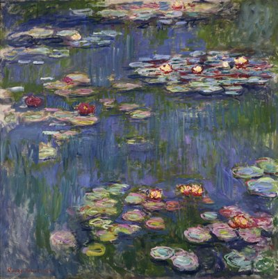 Nenúfares en Giverny - Pintura de Claude Monet (1840-1926), óleo sobre lienzo de Claude Monet