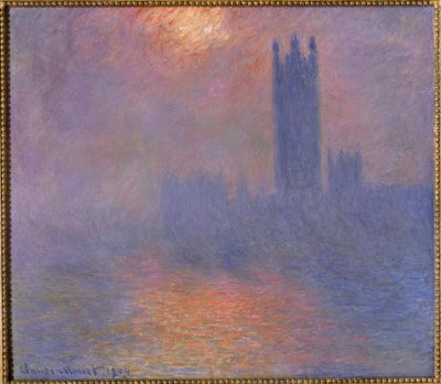 Londres, El Parlamento, Rayo de sol en la niebla de Claude Monet