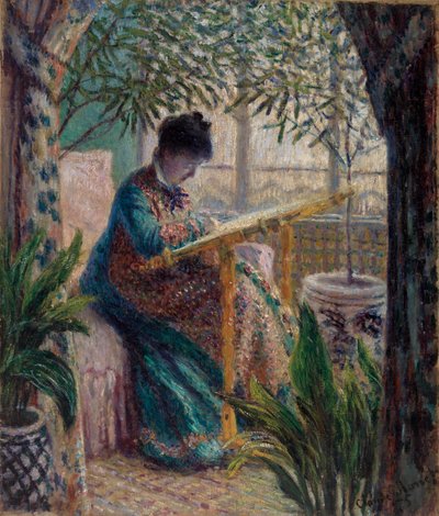 Bordado de Madame Monet (Camille en el oficio) de Claude Monet