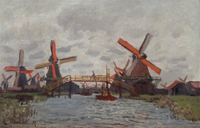 Molinos en Westzijderveld cerca de Zaandam, 1871 de Claude Monet