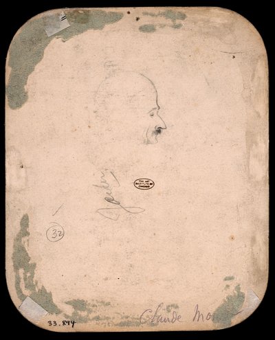 Monet - Boceto de cabeza masculina de perfil (verso), 1855-56, 1933.894 de Claude Monet