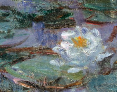 Lirios de agua azul. Detalle de un nenúfar. Pintura de Claude Monet (1840-1926) de Claude Monet