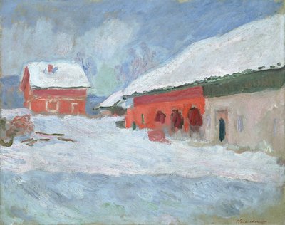 Noruega, Casas Rojas en Bjornegaard, 1895 de Claude Monet