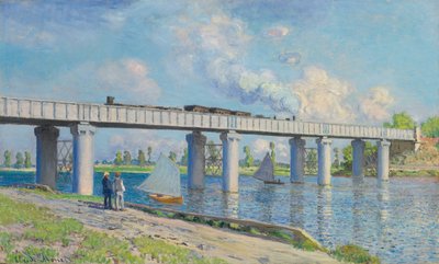 Puente ferroviario en Argenteuil, 1873 de Claude Monet