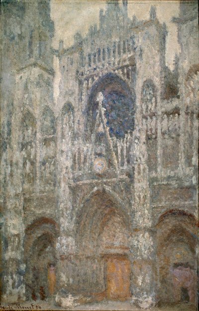 Catedral de Rouen, el portal, tiempo gris, armonía gris de Claude Monet