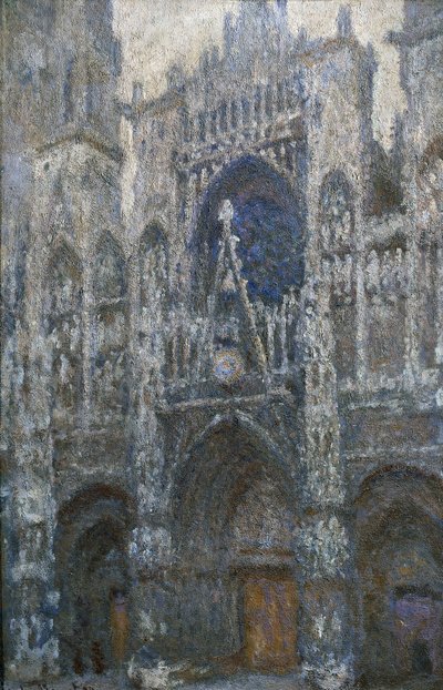 Catedral de Rouen, el portal; clima gris de Claude Monet
