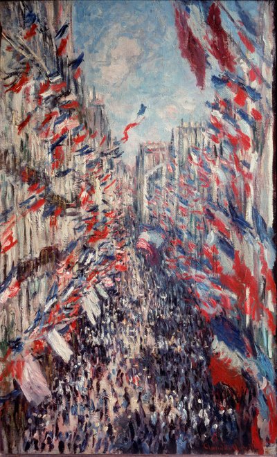 Rue Montorgueil en París de Claude Monet