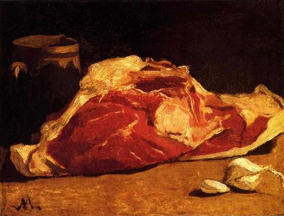 Naturaleza muerta con carne de Claude Monet