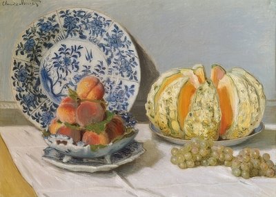 Naturaleza muerta con melón. 1872 de Claude Monet