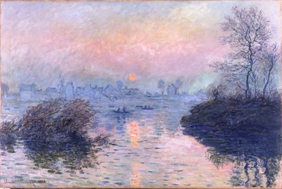Atardecer en el Sena en Lavacourt, Efecto de Invierno de Claude Monet