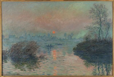 Puesta de sol sobre el Sena en Lavacourt, efecto invierno de Claude Monet