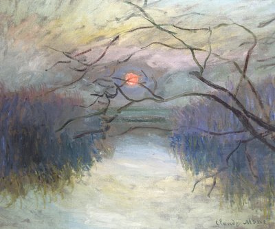 Atardecer en el Sena en Vétheuil, 1880 de Claude Monet