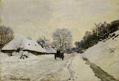 El carro, o camino bajo la nieve en Honfleur, 1865 de Claude Monet