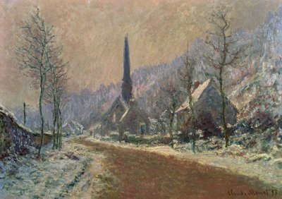 La Iglesia de Jeufosse en invierno de Claude Monet