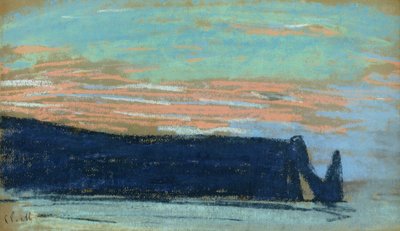 El Acantilado en Etretat, c.1885 de Claude Monet