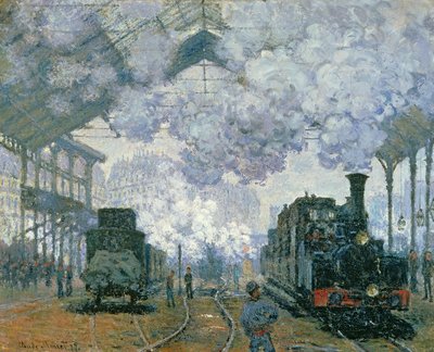 La Gare Saint-Lazare: Llegada de un tren, 1877 de Claude Monet