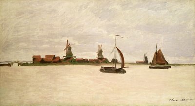 El puerto exterior en Zaandam, 1871 de Claude Monet