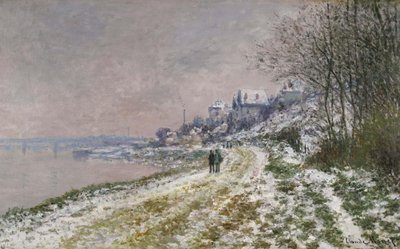 El camino hacia Epinay, efecto de nieve, 1875 de Claude Monet
