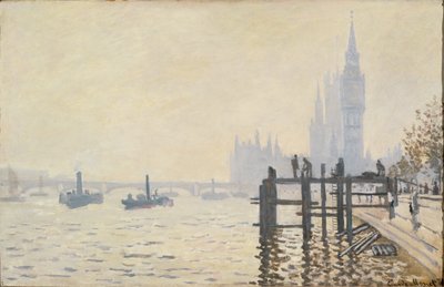 El Támesis bajo Westminster ... (óleo sobre lienzo) de Claude Monet