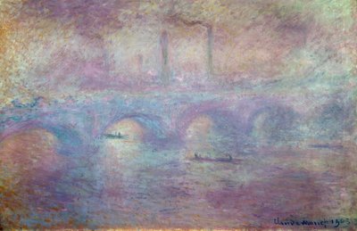 El puente de Waterloo, efecto de niebla, 1903 de Claude Monet