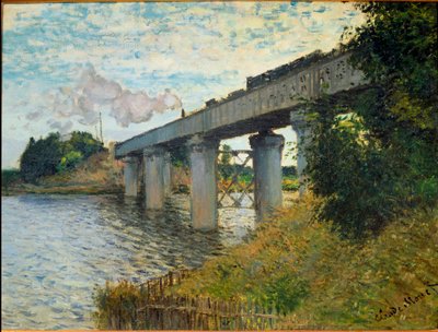 El puente del ferrocarril en Argenteuil de Claude Monet