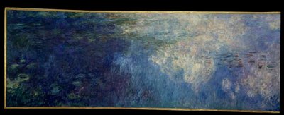Los nenúfares; las nubes. Parte izquierda del tríptico pintado en Giverny de Claude Monet