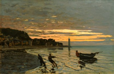 Remolcar un barco, Honfleur de Claude Monet
