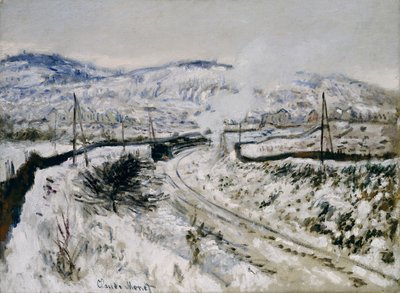 Tren en la Nieve en Argenteuil de Claude Monet