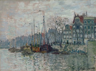 Vista de Prins Hendrikkade y Kromme Waal en Ámsterdam, 1874 de Claude Monet