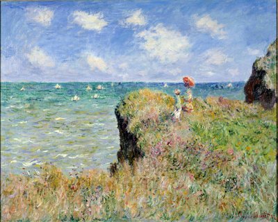 Paseo al borde del acantilado, Pourville de Claude Monet