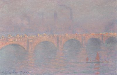 Puente de Waterloo, sol velado de Claude Monet