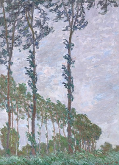 Efecto del viento, Serie de Los álamos, 1891 de Claude Monet
