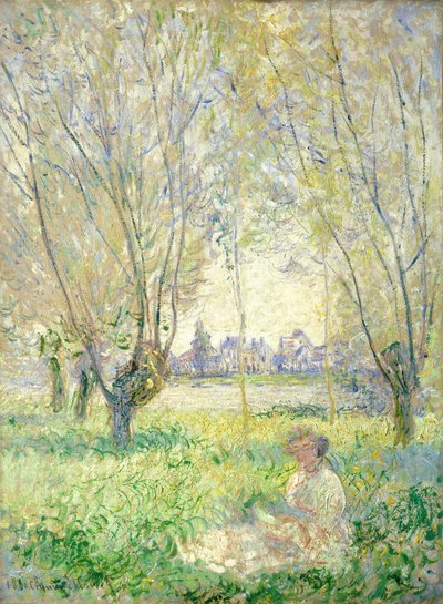 Mujer sentada bajo los sauces de Claude Monet