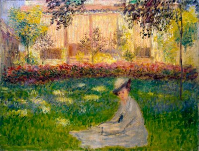 Mujer en un jardín, 1876 de Claude Monet