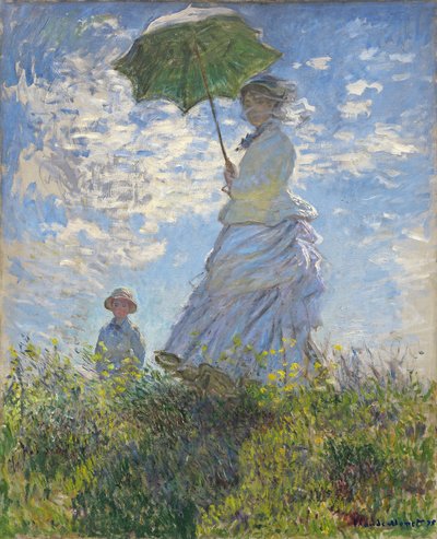 Mujer con sombrilla - Madame Monet y su hijo de Claude Monet