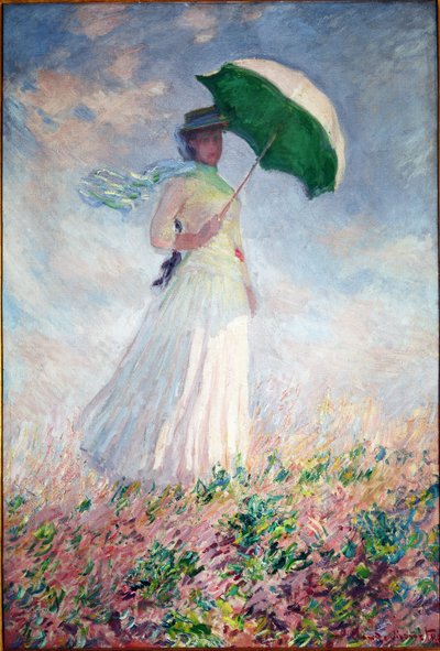 Mujer con sombrilla girada a la derecha de Claude Monet