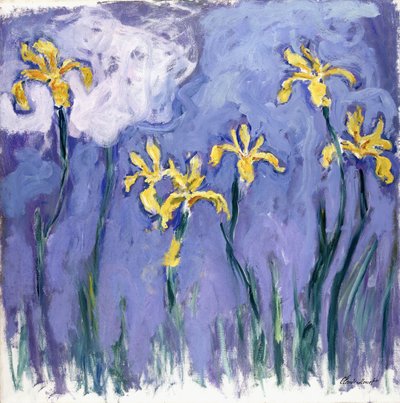 Iris amarillo con nube rosa de Claude Monet
