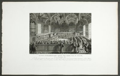 Sesión especial celebrada por Luis XVI en Palacio, de la serie Tableaux historiques de la Révolution française de Claude Niquet