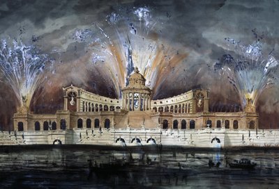 Fuegos artificiales, c.1800-1850 (dibujo) de Claude Ruggieri